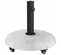 Base de parasol en béton - vidaXL - Gris clair pierre - 45x45x40 cm - 21 kg - Roulable - Utilisation en extérieur
