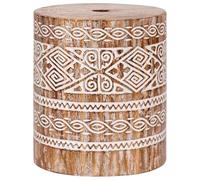 vidaXL Pied de Parasol 23 kg Blanc lavé Bois Massif Cylindrique