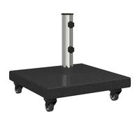 vidaXL Pied de Parasol 30 kg Noir Granite Carré | Arrive avec des roues pour le déplacer facilement, Fait pour tenir des objets lourds en sécurité,