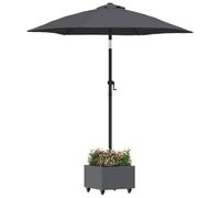 vidaXL Pied de parasol Anthracite 45×45×45 cm – Acier, support parasol ajustable, base roulante