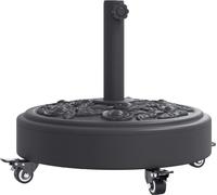 vidaXL Pied de parasol avec roulettes pour mât Ø38/48 mm 27 kg Rond