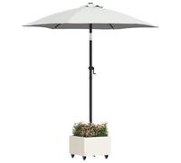 vidaXL Pied de Parasol Blanc 45 x 45 x 45 cm Acier, Support Parasol Ajustable, Pied en Acier Robuste, modernité, Base roulante, Design Compact pour l'été
