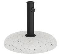 vidaXL Pied de Parasol Blanc et Noir 45 x 45 x 40 cm Béton et Métal, Socle d'ombrelle de Jardin et terrasse, Rond, Support Moderne et Robuste pour Parasol, idéal en extérieur.