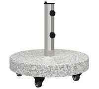 vidaXL Pied de Parasol Gris 45 x 45 x 45 cm Granite, Support de Parapluie Moderne, Base Ronde en Granit, idéal pour Jardin, terrasse et ombrage!
