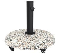 vidaXL Pied de Parasol Multicolore et Noir 45 x 45 x 40 cm, Socle d'ombrelle de Jardin et terrasse, Rond, Support Moderne et Robuste pour Parasol, idéal en extérieur.