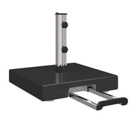 vidaXL Base de Parasol sur roulettes avec Poignée Granit Noir 29 kg Carrée