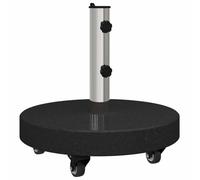 vidaXL Pied de Parasol Noir 45 x 45 x 45 cm Granite, Support de Parapluie Moderne, Base Ronde en Granit, idéal pour Jardin, terrasse et ombrage!