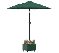 vidaXL Base de parasol avec jardinière – Vert 45×45×45 cm Acier – Support ajustable, base roulante