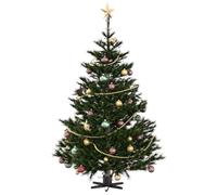 vidaXL Pied de Sapin de Noël 1.73 Noir 50 x 50 x 15,5 cm Acier, Support d'arbre en étoile, Moderne, Durable pour Les fêtes, Design Minimal pour intérieur et extérieur