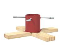 vidaXL Pied de Sapin de Noël 1,73 Rouge 50 x 50 x 16 cm Pin Massif, Salon, Support de Sapin Moderne, Résistant, Décor Festif, Décoration de Noël, Sécuriser Votre Arbre