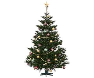 vidaXL Pied de Sapin de Noël 1.73 Vert 50 x 50 x 15,5 cm Acier, Support de Sapin de Noël élégant en Forme d'étoile, Design Moderne et Durable, Soutien fiable pour Le Salon et l'extérieur