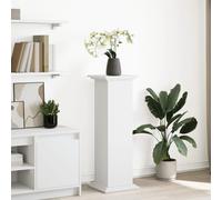 vidaXL Piédestal avec rangement blanc 31x30x90 cm bois d'ingénierie, vitrine, présentoir, étagère de présentation, stand d'exposition