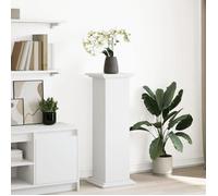 vidaXL Piédestal avec rangement blanc 31x30x90 cm bois d'ingénierie, vitrine, présentoir, étagère de présentation, stand 854607