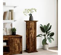 Vidaxl Piédestal Avec Rangement Chêne Fumé 31x30x90 Cm Bois Ingénierie