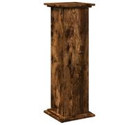 vidaXL Piédestal avec rangement chêne fumé 31x30x90 cm bois ingénierie, vitrine, présentoir, étagère de présentation, stand d'exposition