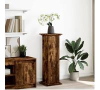 vidaXL Piédestal avec rangement chêne fumé 31x30x90 cm bois ingénierie, vitrine, présentoir, étagère de présentation, stand 854611