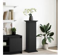 vidaXL Piédestal avec rangement noir 31x30x90 cm bois d'ingénierie, vitrine, présentoir, étagère de présentation, stand 854608