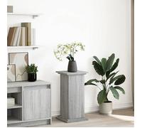 vidaXL Piédestal avec rangement sonoma gris bois d'ingénierie, vitrine, présentoir, étagère de présentation, stand 854621