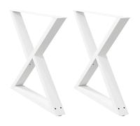vidaXL Pieds de table à manger 2 pièces Blanc 90 x (72-73,3) cm Acier