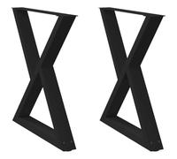 vidaXL Pieds de table à manger 80 x (72–73,3) cm – 2 pièces Noir Acier