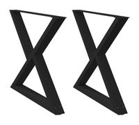 vidaXL Pieds de table à manger 2 pièces Noir 90 x (72-73,3) cm Acier