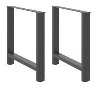 vidaXL Pieds de table pour salle à manger Anthracite 2 pièces 70×(72-73) cm Acier