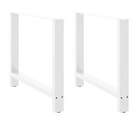 vidaXL Pieds de table basse blanc 2 pcs 90x(72-73) cm acier