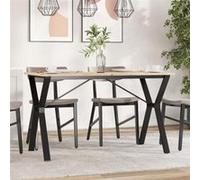 vidaXL Pieds de table à manger Cadre en Y 120x60x73 cm fonte Marron