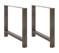 vidaXL Pieds de table à manger acier naturel 2 pièces 90 x (72-73) cm
