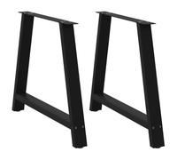 vidaXL Pieds de table basse en forme de A, 2 pièces, noir, 90 x (72-73) cm, acier