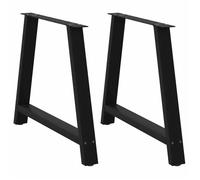 vidaXL Pieds de table basse en forme de A, 2 pièces, noir, 90 x (72-73) cm, acier