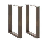 Vidaxl Pieds De Table À Manger Forme De U 2 Pcs 60x(72-73) Cm Acier