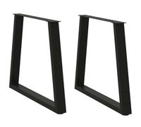 vidaXL Pieds de Table à Manger en Forme de V, 2 pièces, Noir, 70 x (72-73,3) cm, Acier