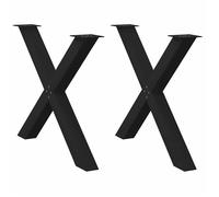 vidaXL Pieds de table à manger en forme de X 2 pièces acier 90 x (72-73) cm noir