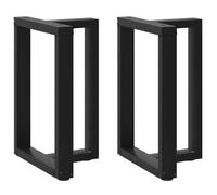 vidaXL Pieds de table à manger forme de T en acier 2 pcs Noir 60x35x(72-73) cm
