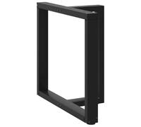 vidaXL Pieds de table à manger en T – 2 pièces, acier noir, 70 x 35 x (72-73) cm