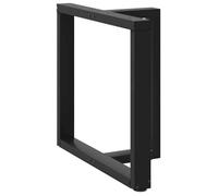 vidaXL Pieds de table à manger en T – 2 pièces, acier noir, 70 x 35 x (72-73) cm