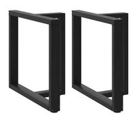vidaXL Pieds de table à manger en T – 2 pièces, acier noir 80 x 35 x (72–73) cm