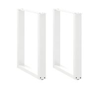 vidaXL Pieds de Table à Manger en U 2 pièces Blanc 60 x (72-73) cm Acier