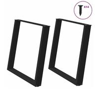 vidaXL Pieds de table à manger en U 2 pièces Noir 100 x (72-73) cm Acier