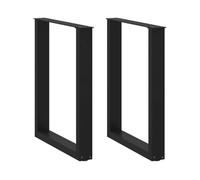 vidaXL Pieds de table à manger en U 2 pièces Noir 60 x (72-73) cm Acier