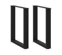 vidaXL Pieds de table à manger en U 2 pièces Noir 60 x (72-73) cm Acier