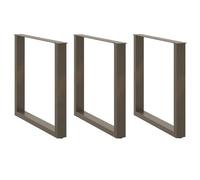 Vidaxl Pieds De Table À Manger En U, 3 Pièces, Acier Naturel, 90 X (72-73) Cm