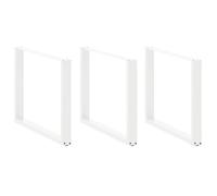 Vidaxl Pieds De Table À Manger En U 3 Pièces Blanc 100 X (72-73) Cm Acier Blanc