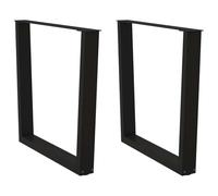 Vidaxl Pieds De Table À Manger Forme De V 2 Pcs Noir 80x(72-73,3) Cm