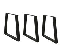 vidaXL Pieds de Table à Manger en V 3 pièces Noir 70 x (72-73,3) cm Acier