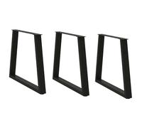 vidaXL Pieds de table à manger en V 3 pièces Noir 80 x (72-73,3) cm Acier