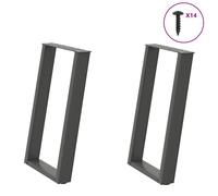 vidaXL Pieds de table à manger forme de U 2 pcs 50x(72-73) cm acier