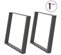 vidaXL Pieds de table à manger forme de U 2 pcs 90x(72-73) cm acier