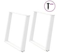 vidaXL Pieds de table à manger forme de U 2 pcs blanc 90x(72-73) cm